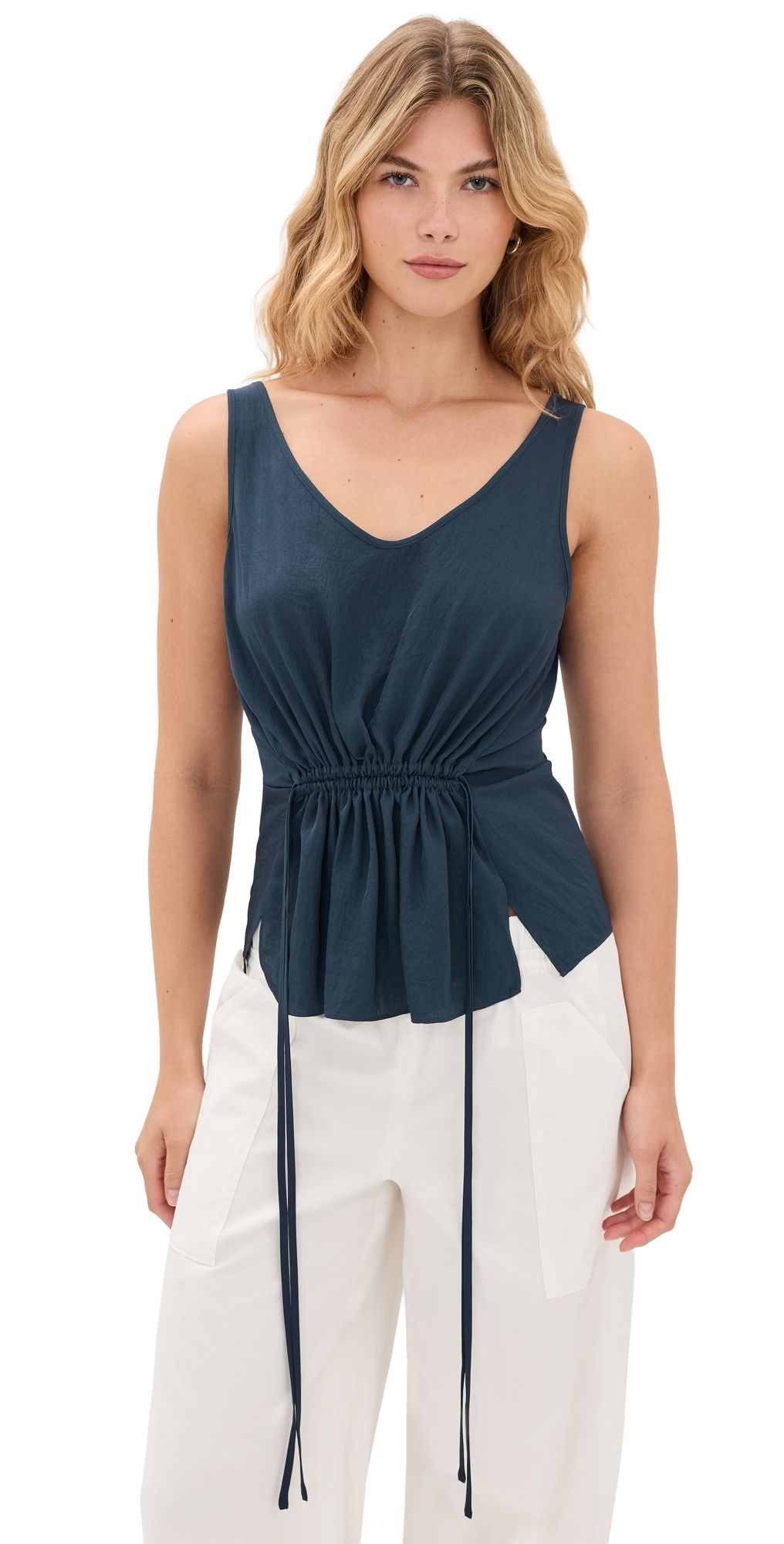 Theory Tie Easy Tank Nocturne Navy P
