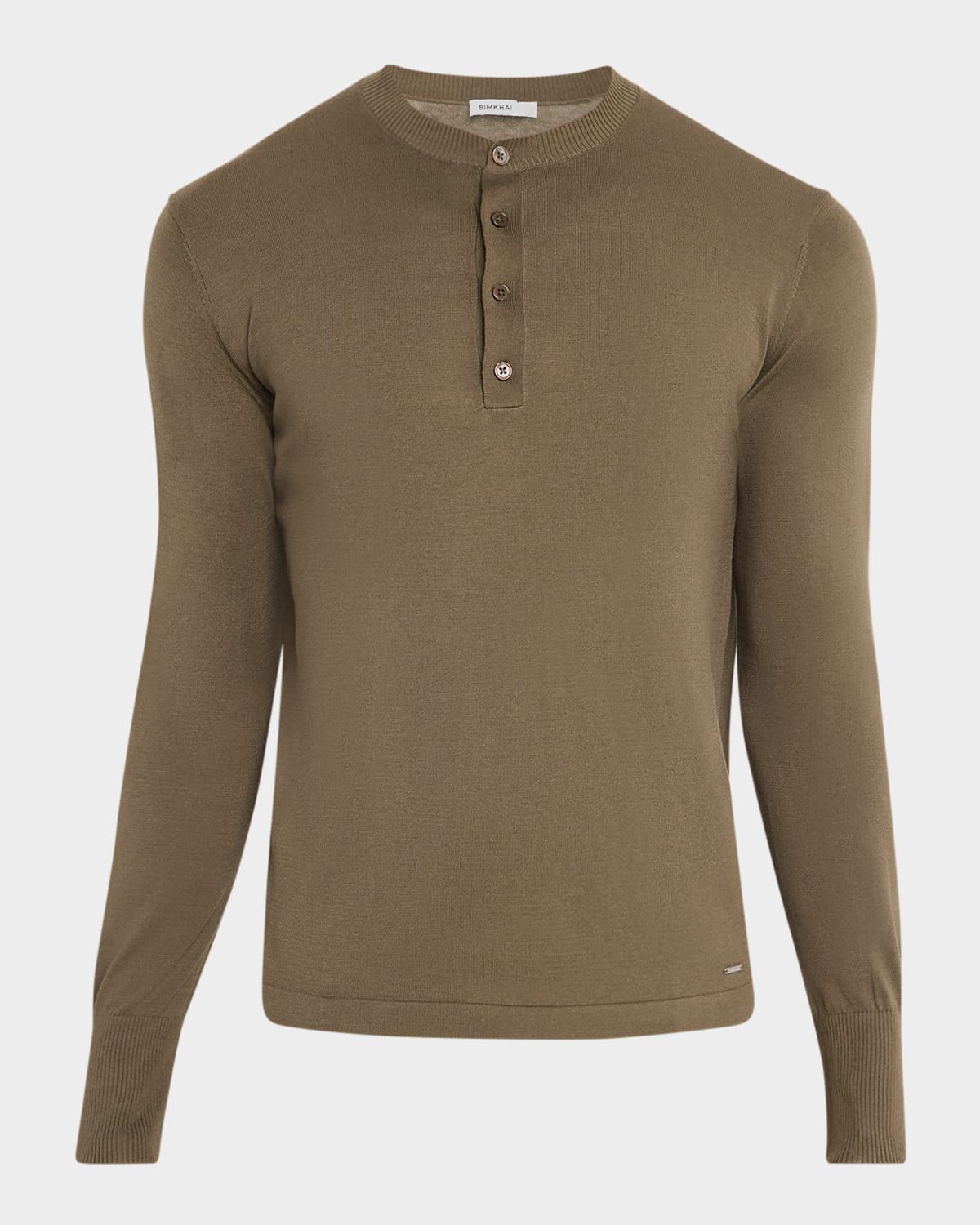 Men & apos;s Dolton Silk and Cotton Knit Henley Long-Sleeve Shirt