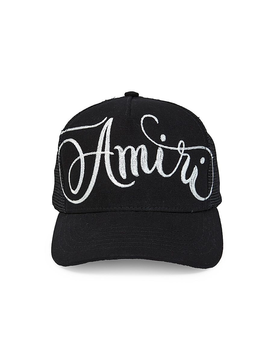 Men's Chainstitch Canvas Trucker Hat - Black