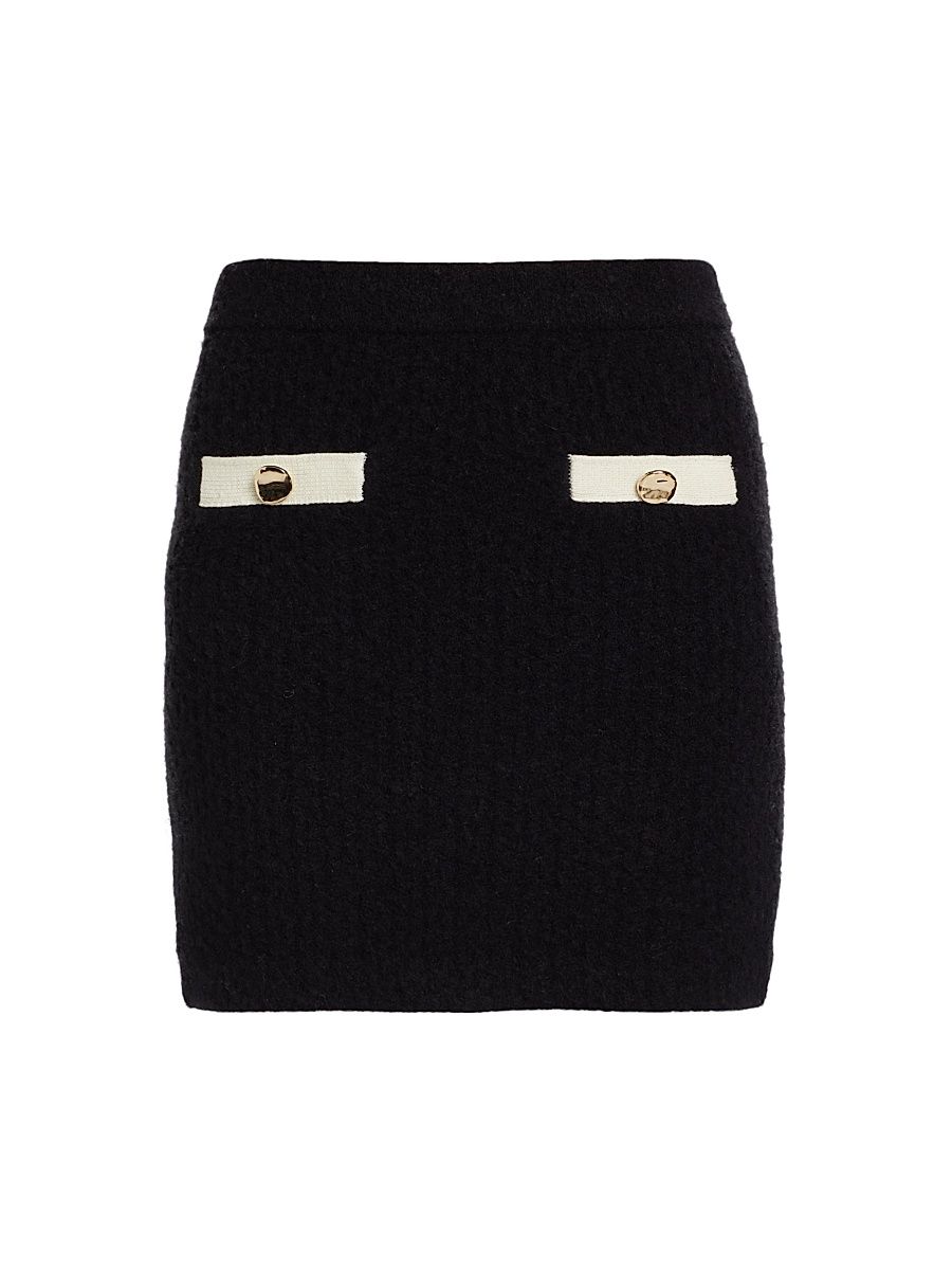 Women's Contrast Pocket Miniskirt - Black - Size Large