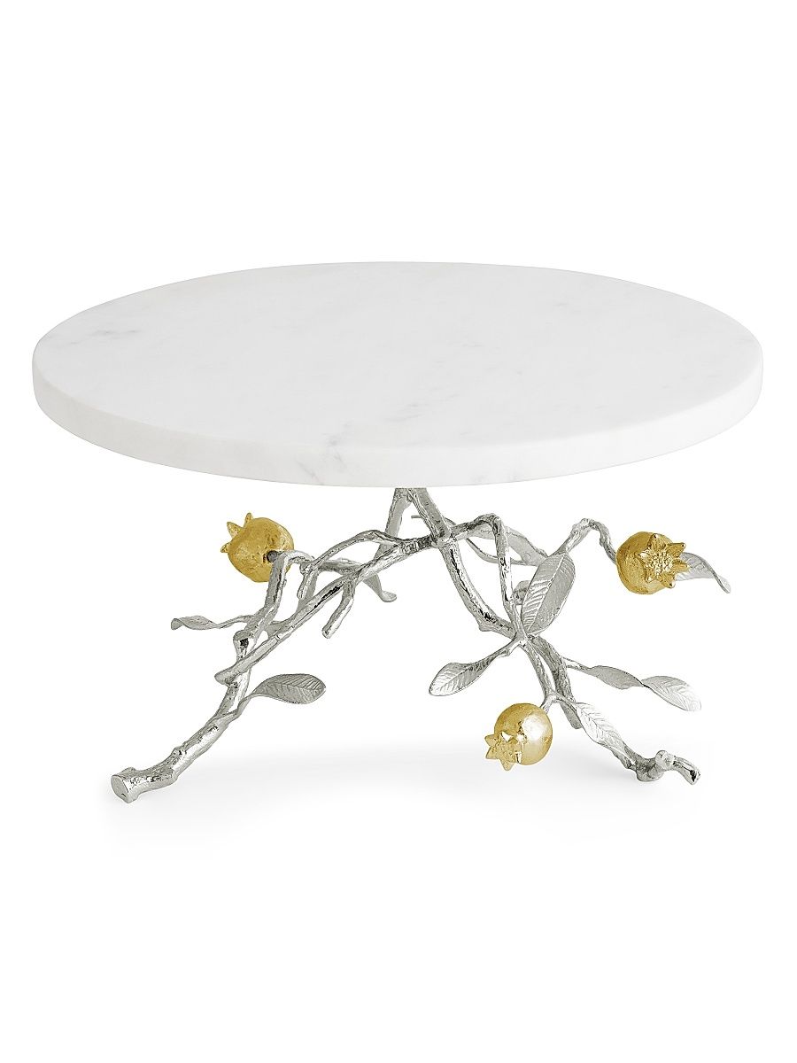 Pomegranate Silver & Gold Cake Stand