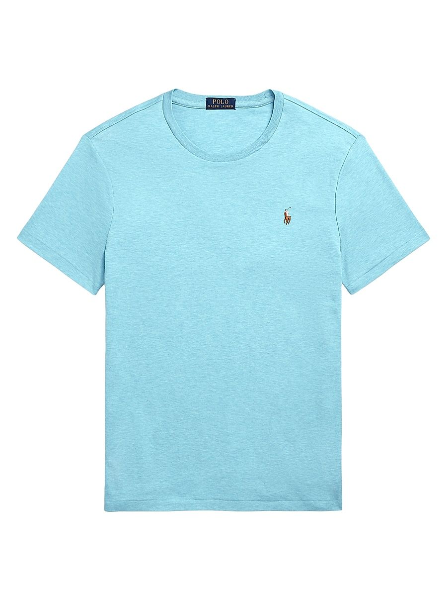 Men's Cotton Pony Crewneck T-Shirt - Turquoise Nova Heather - Size XL
