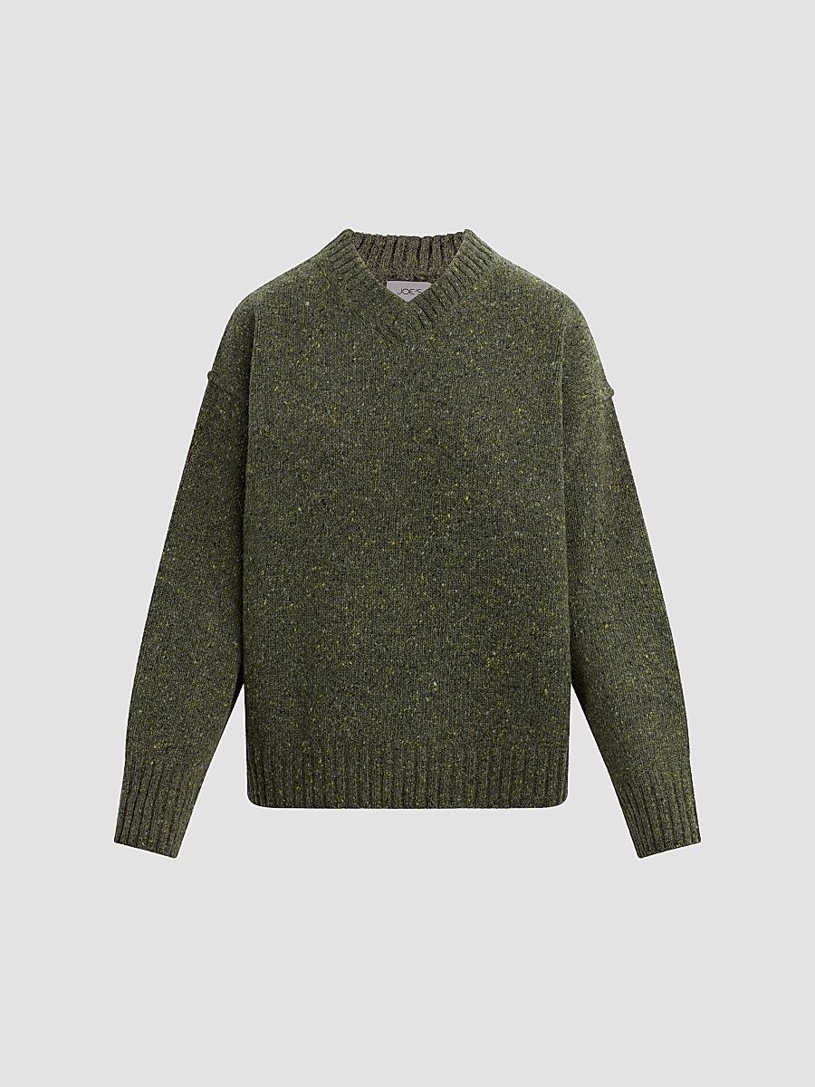 Women's The V-Neck Cotton-Cashmere Sweater - Moss - Size XS