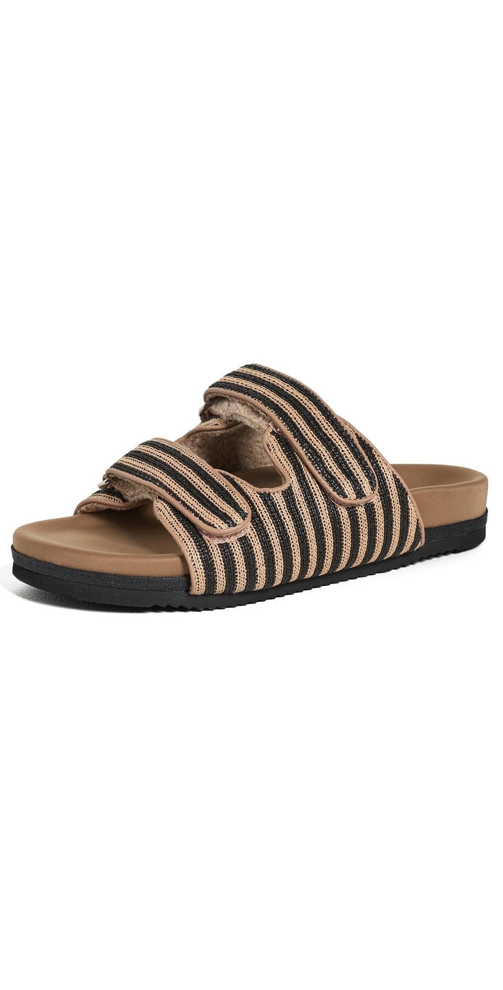 ROAM The Double Slider Sandals Natural/Black Medium 10
