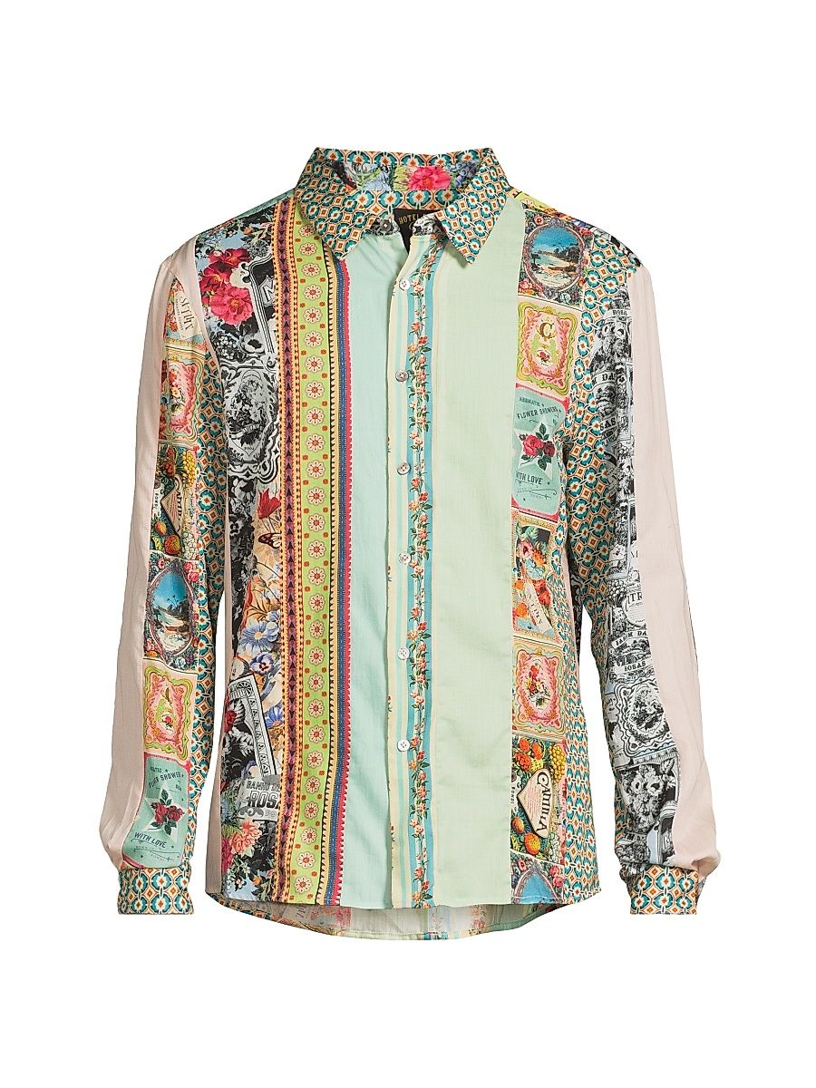 Men's Soap Opera Striped Cotton Shirt - Soap Opera - Size Large