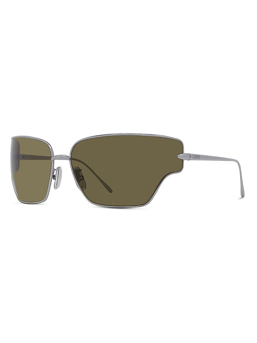 Men's Signature 70MM Geometric Sunglasses - Green Palladium