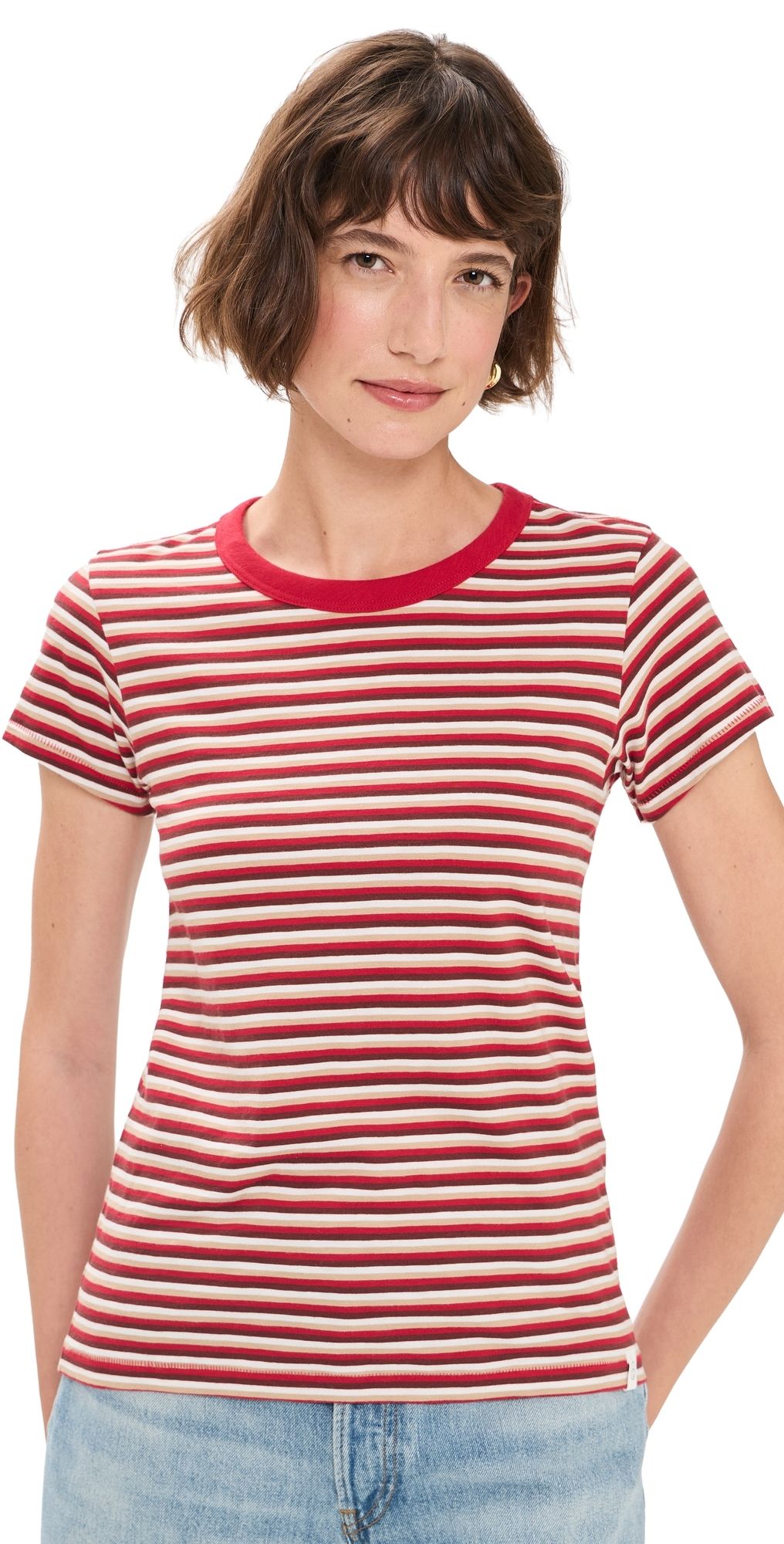 rag & bone The Slub Striped Tee Rdbgm S
