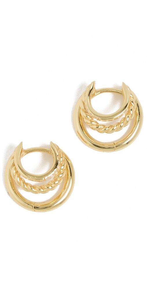 SHASHI Charlee Triple Earrings Gold One Size