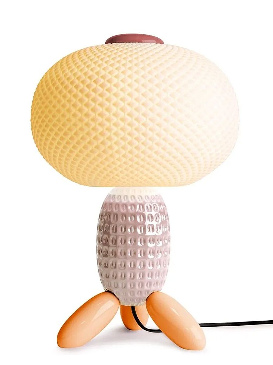 Soft Blown Porcelain Table Lamp - Pink