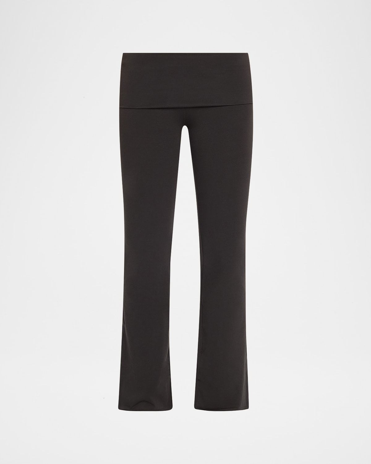 Cotton Jersey Foldover Flare-Leg Pants