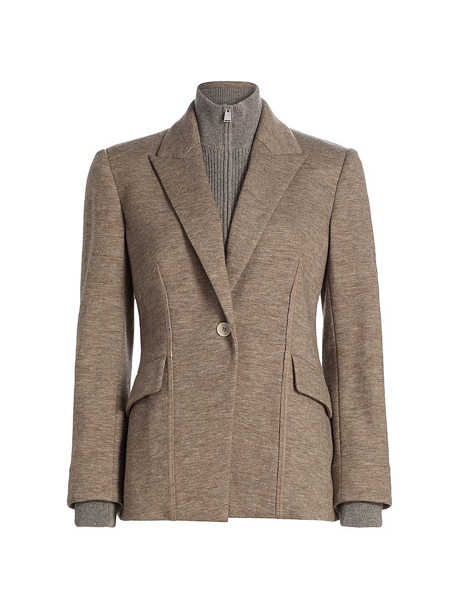 Women's Auden Knit Combo Blazer - Light Bronze - Size 8