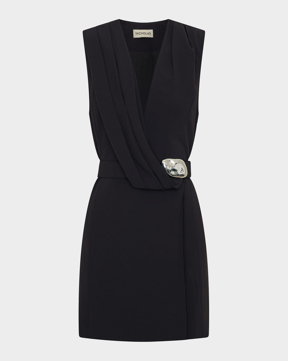 Dorsie Sleeveless Draped Mini Dress