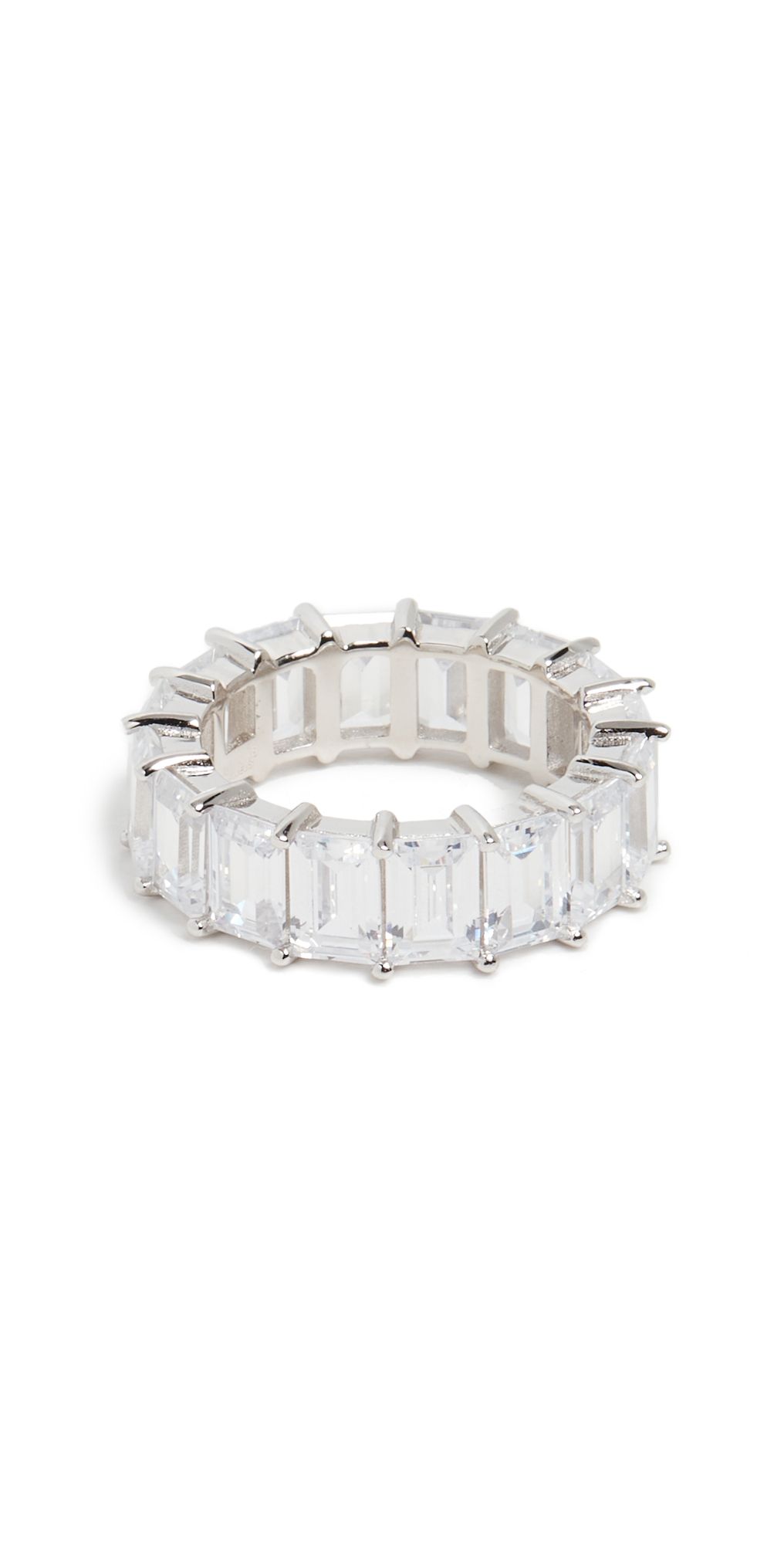 By Adina Eden Baguette Eternity Band Silver 6