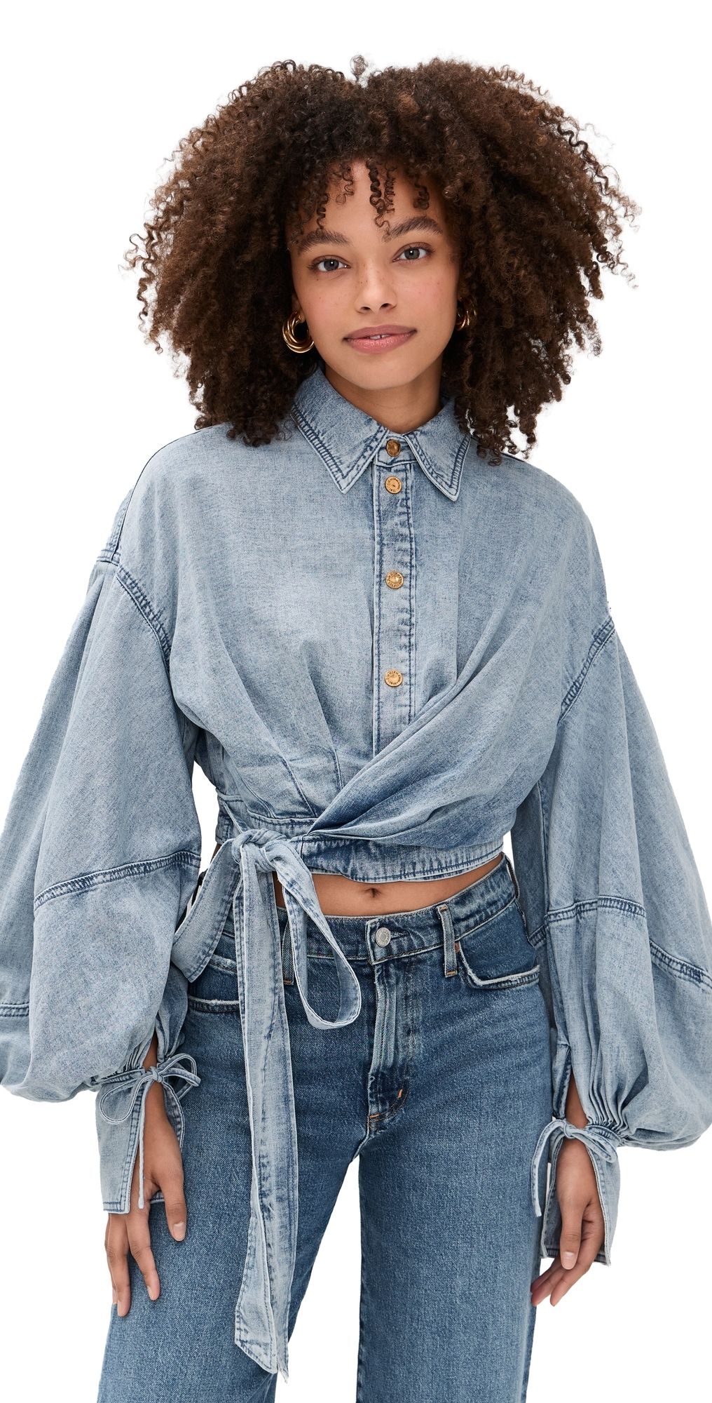 Zimmermann Rebellion Denim Wrap Top Castaway 3