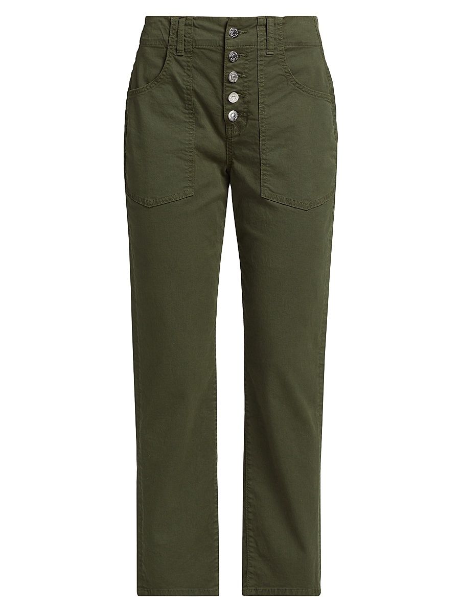 Women's Arya Cargo Straight-Leg Pants - Army Green - Size 29