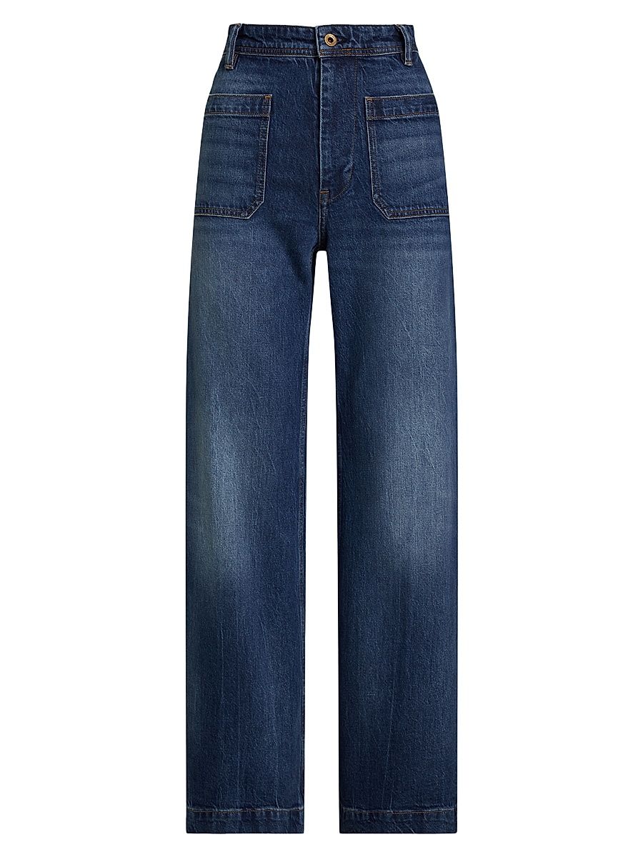 Women's Faded Straight-Leg Jeans - Candaze Wash - Size 33