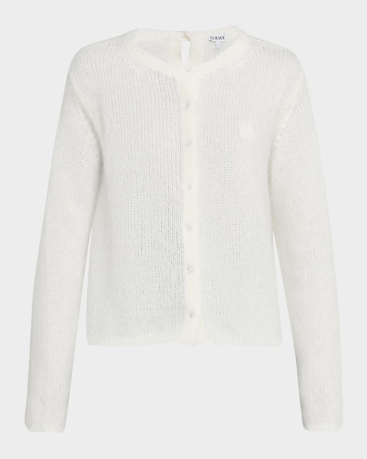 Mohair Double Button Crewneck Cardigan