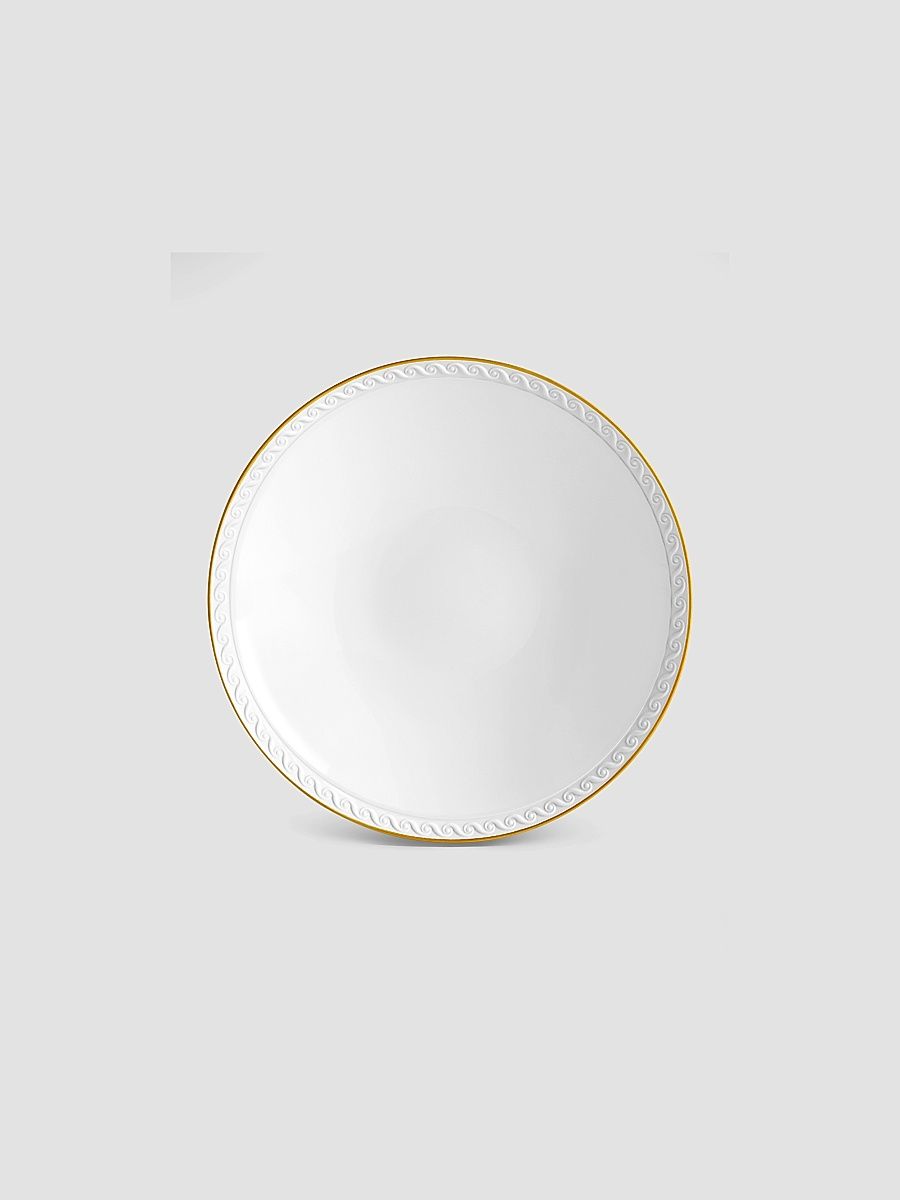 Neptune Porcelain & 24K Gold Soup Plate - White Gold