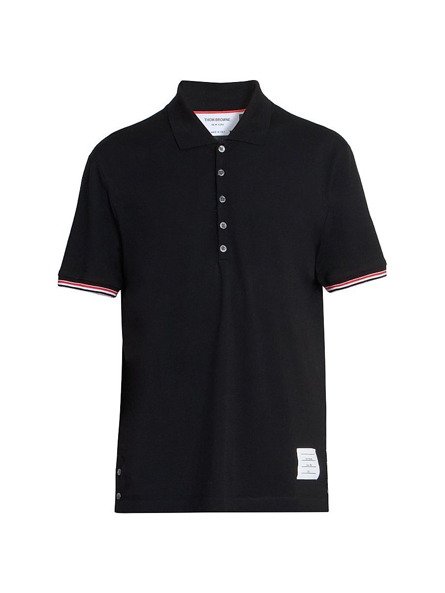 Men's RWB Tipping Wool Jersey Polo Shirt - Black - Size Medium