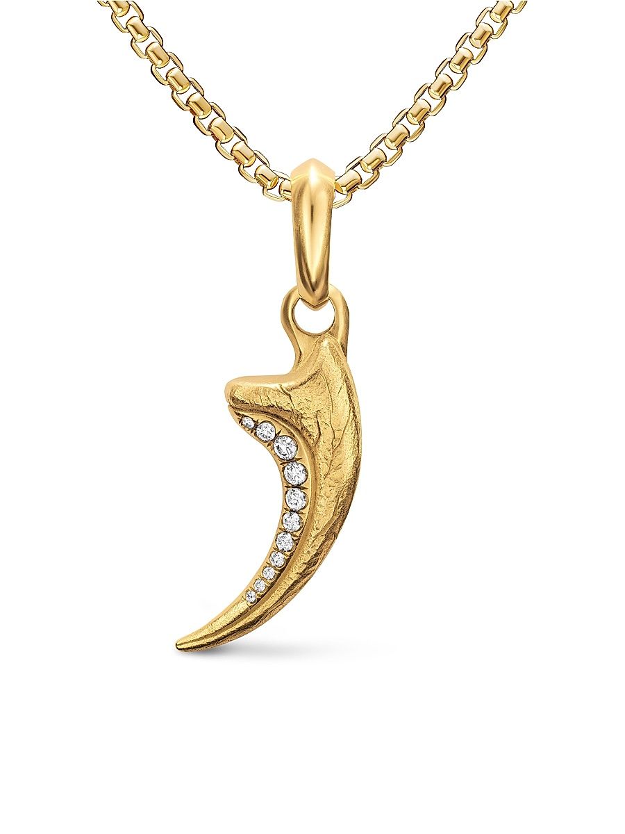Men's Raptor Claw Amulet in 18K Yellow Gold with Diamonds, 27.3MM - Diamond