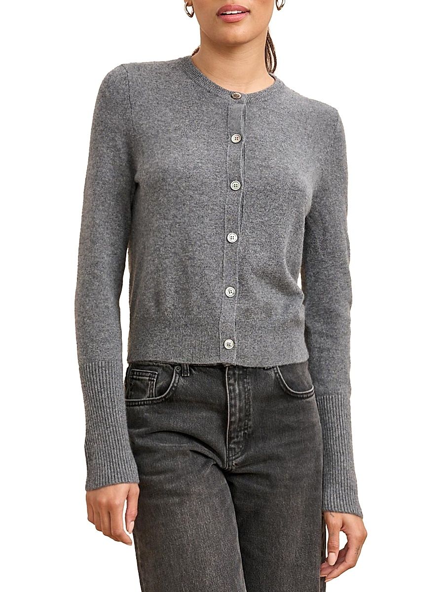 Women's Cashmere Cardigan - Grey - Size XL