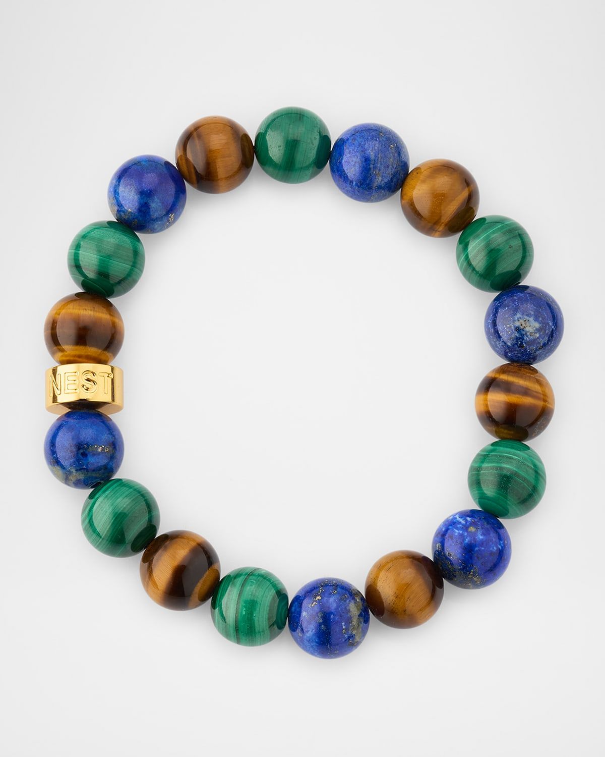 Lapis, Malachite and Tigers Eye Stretch Bracelet