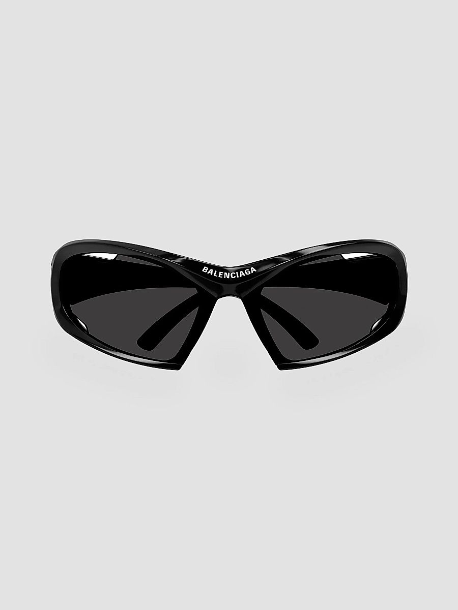 Balenciaga Men's Dynamo 78MM Geometric Sunglasses - Black Dark Grey