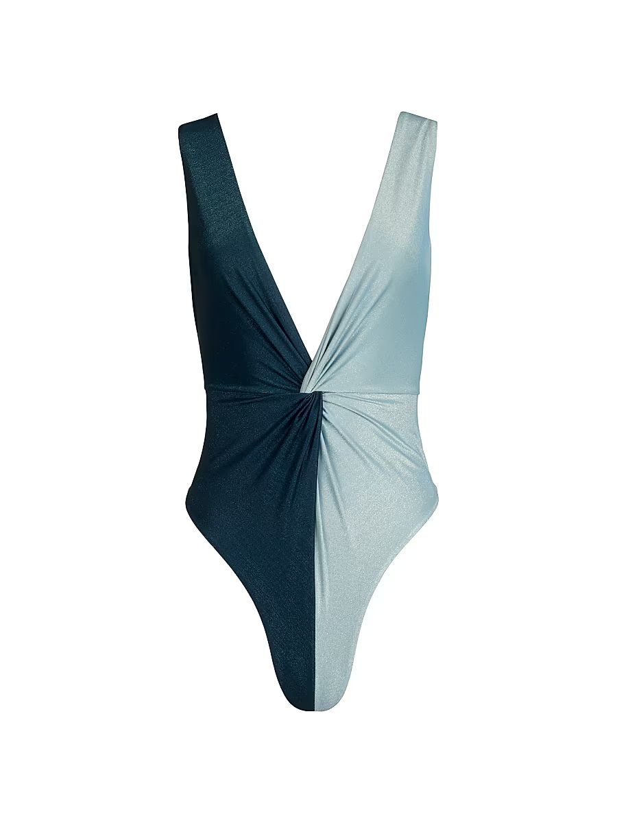 Women's Islote Lulu Shimmer One-Piece Swimsuit - Blackberry - Size Medium
