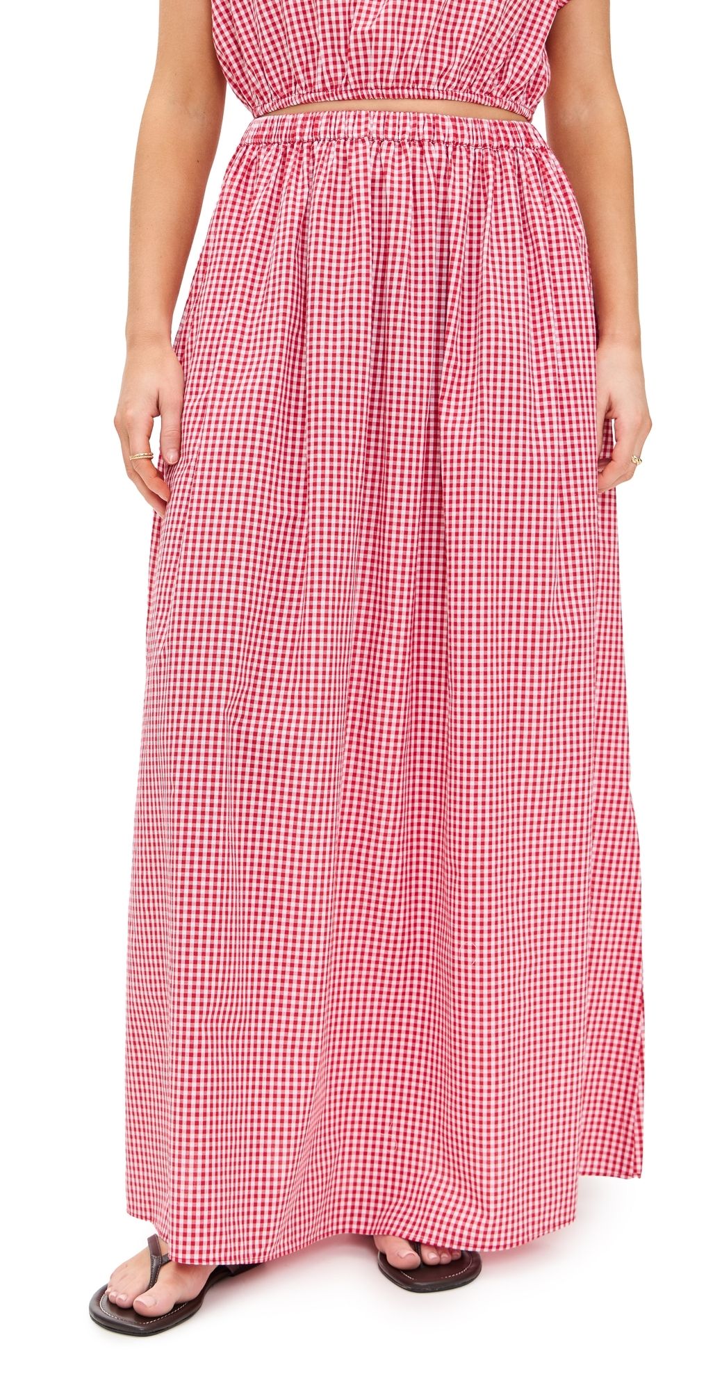 Playa Lucila Maxi Skirt Red Gingham XS