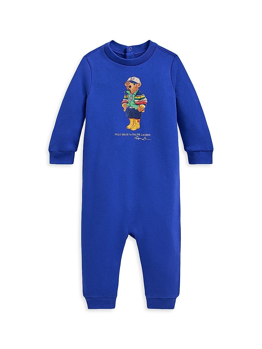 Baby Boy's Polo Bear Fleece Coveralls - Travel Blue - Size 6 Months