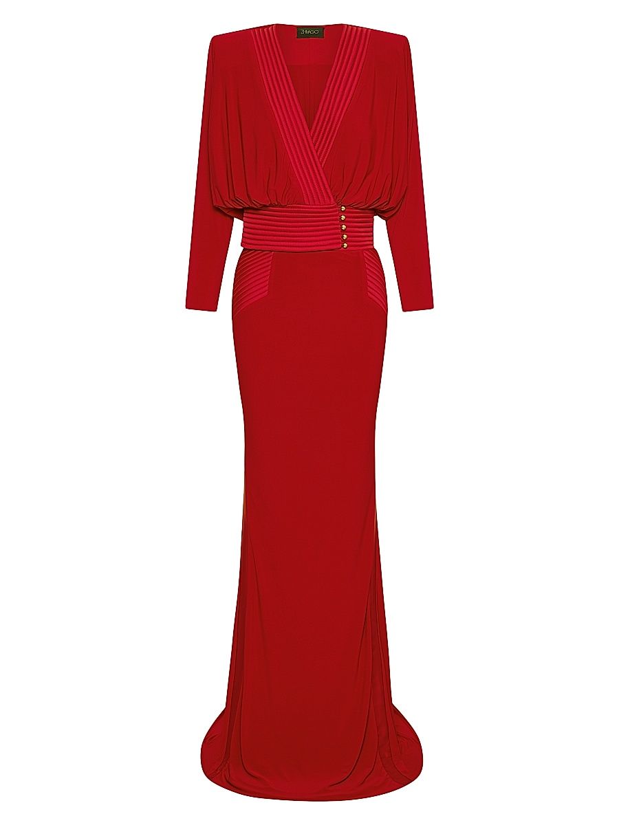 Women's I'm Her Man Long-Sleeve Gown - Red - Size 6