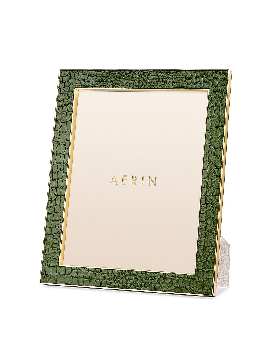 Classic Crocodile-Embossed Leather Frame