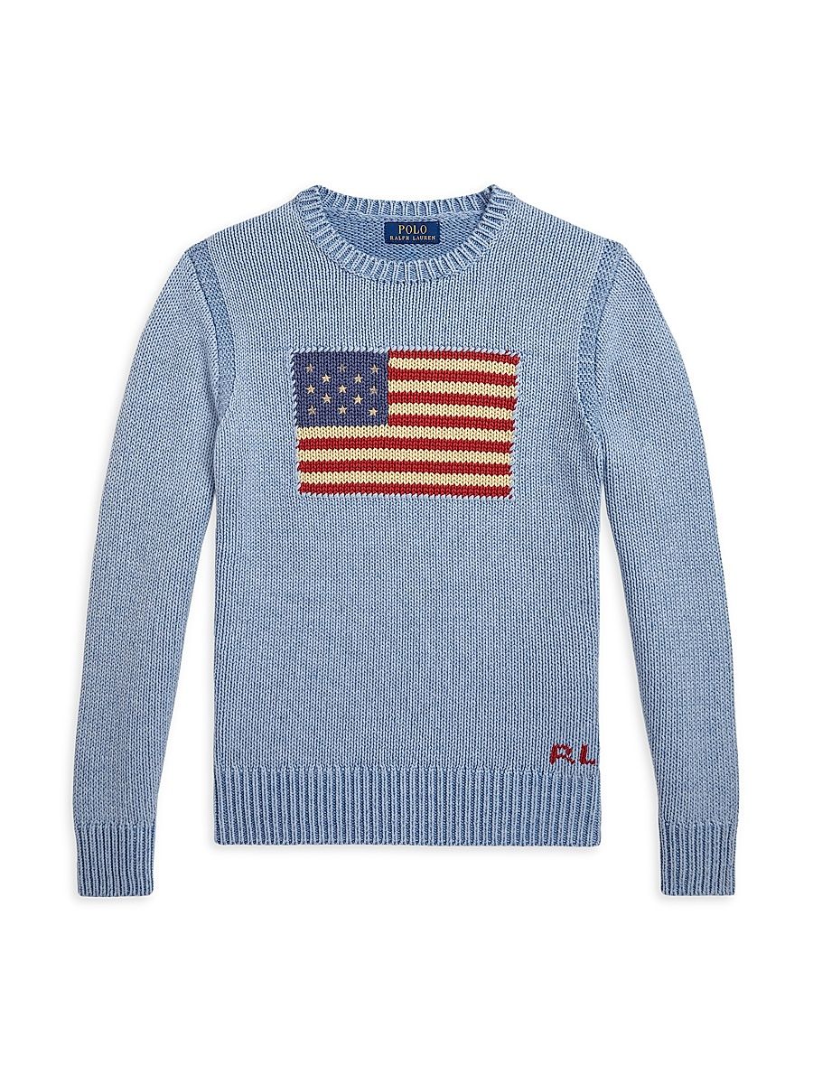 Little Boy's & Boy's The Iconic Flag Sweater - Blue Heather - Size 2