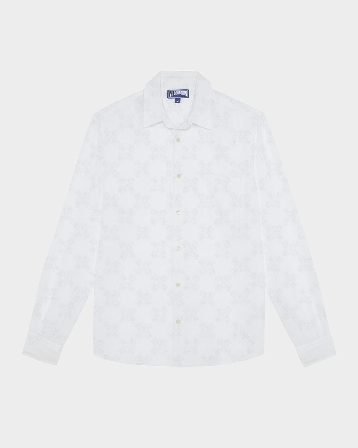 Men & apos;s Cotton-Linen Solid Sport Shirt