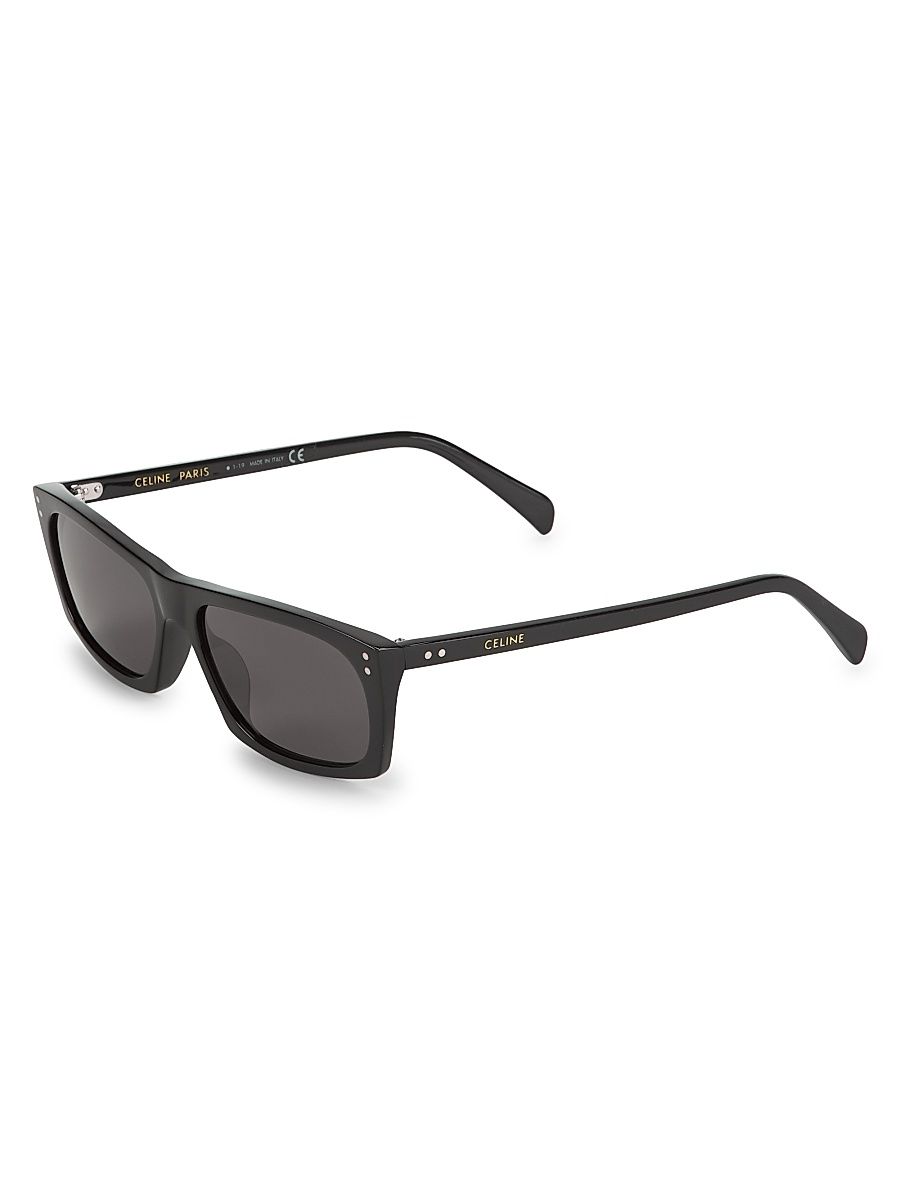 Men's 57MM Rectangular Plastic Sunglasses - Grey