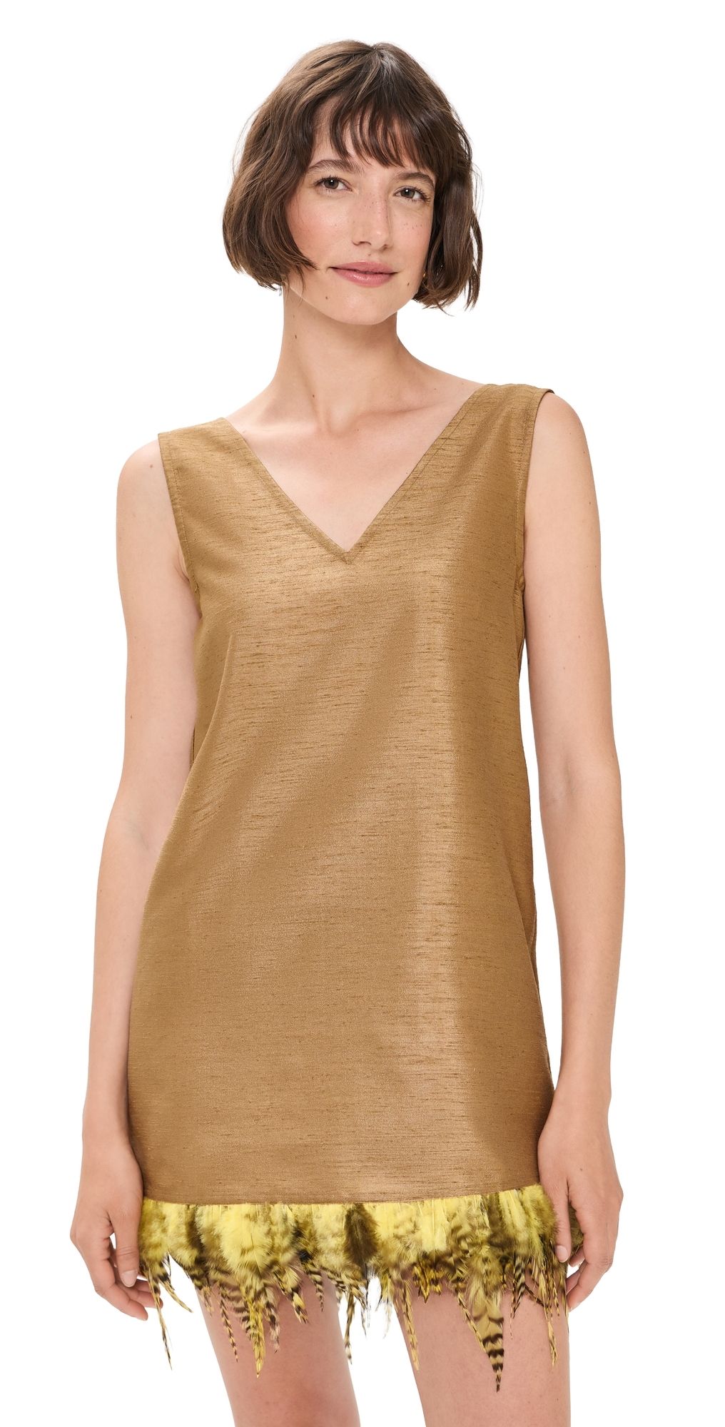 Chan Luu Exaggerated Dupion Tank Camel 3