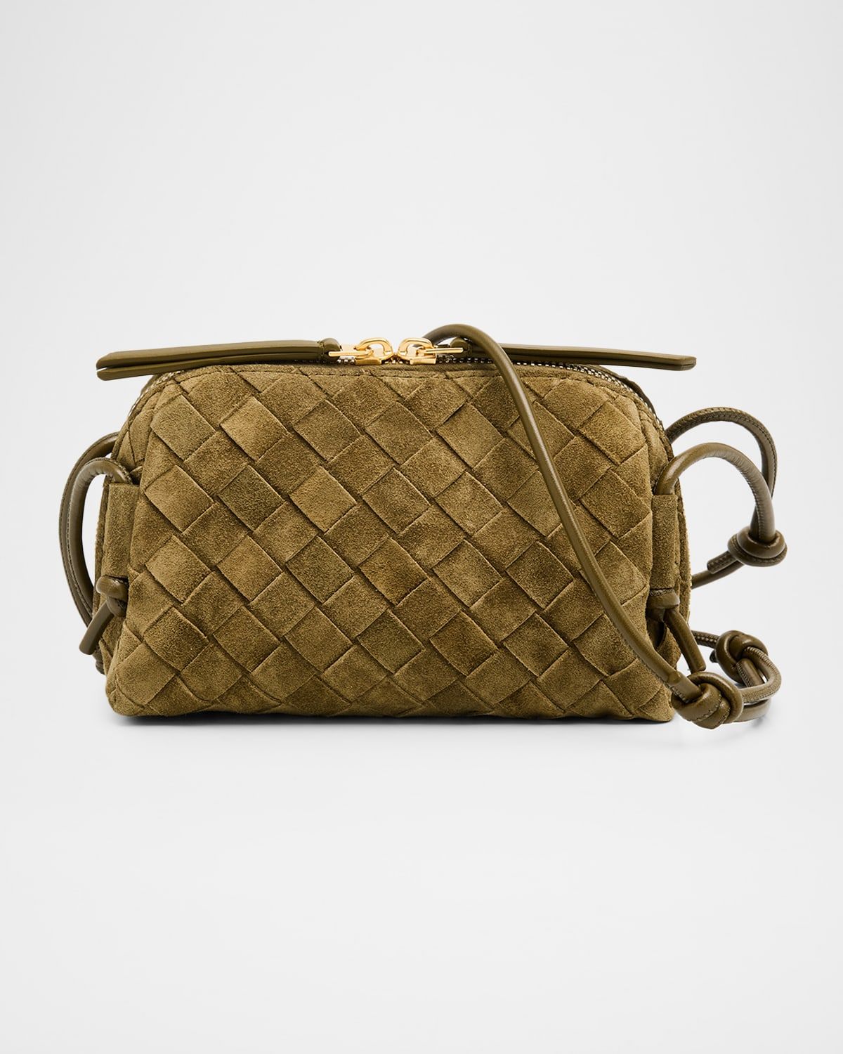 Concert Pouch Intrecciato Suede Crossbody Bag