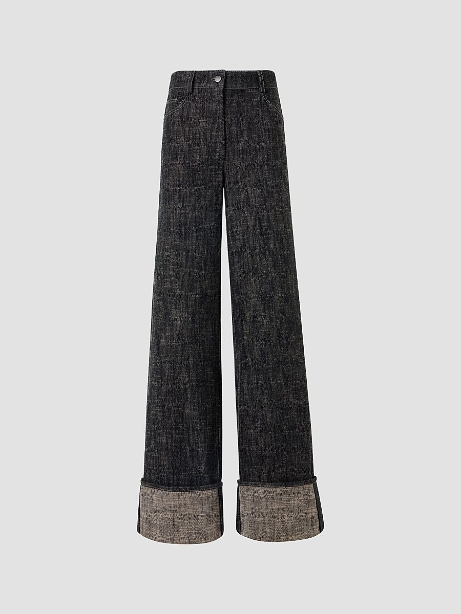 Women's Cooper Washed Cuffed Jeans - Black Denim - Size 16