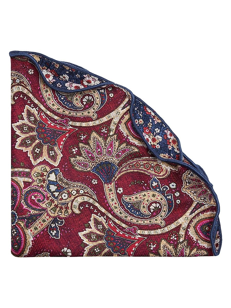 Men's Silk Reversible Pocket Circle - Red