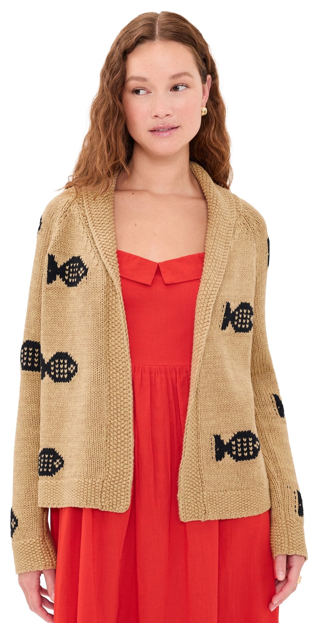 THE GREAT. The Swimming Fish Lodge Cardigan Natural 0