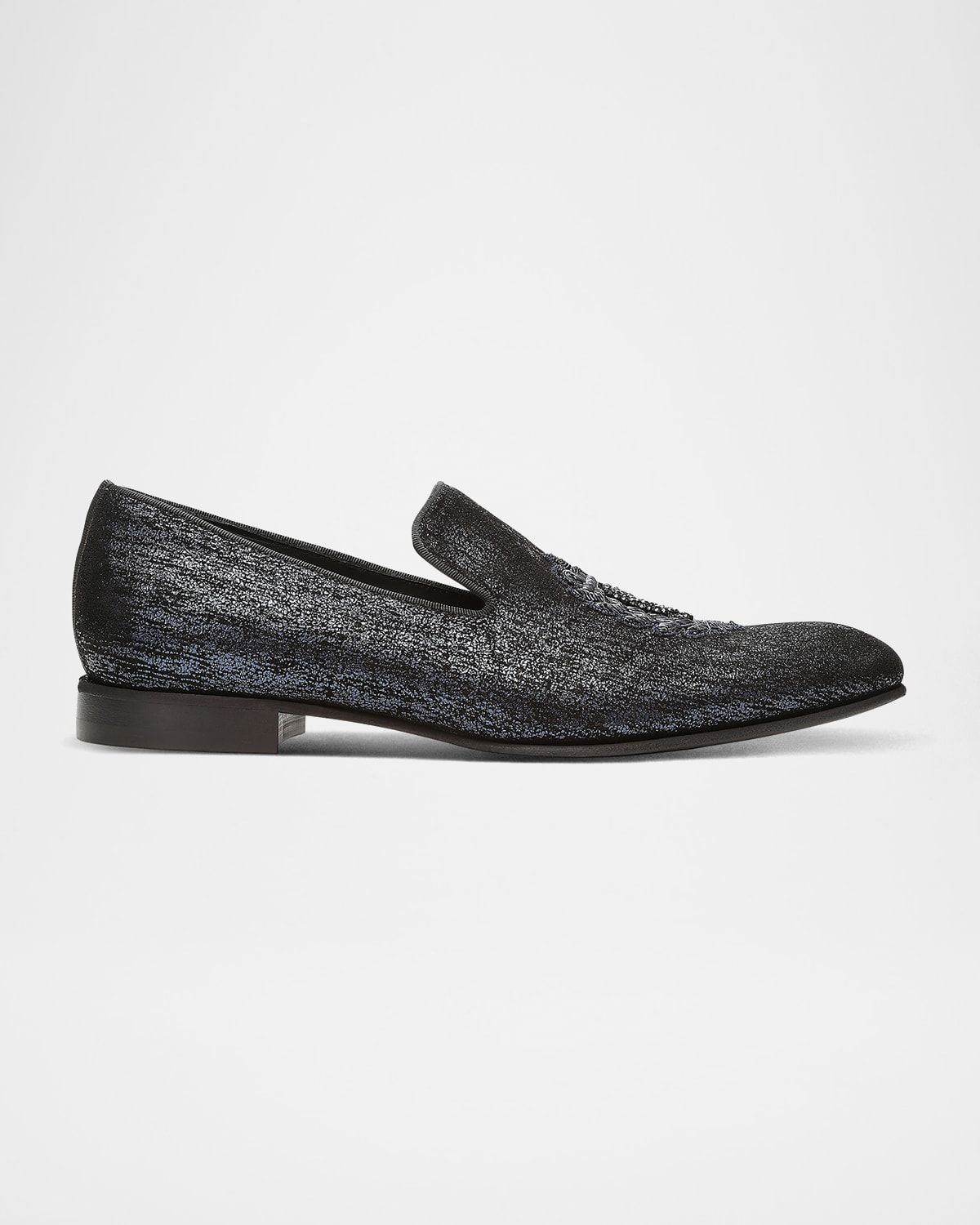 Men & apos;s Spencer Distressed Metallic Skull Loafers
