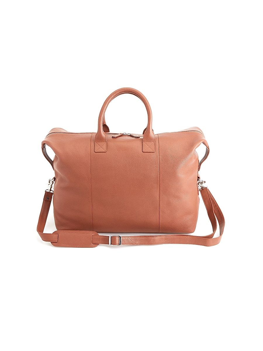 Medium Leather Duffel Bag - Tan