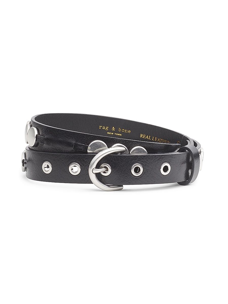 rag & bone Women's Luna Embellished Belt - Black - Size Medium