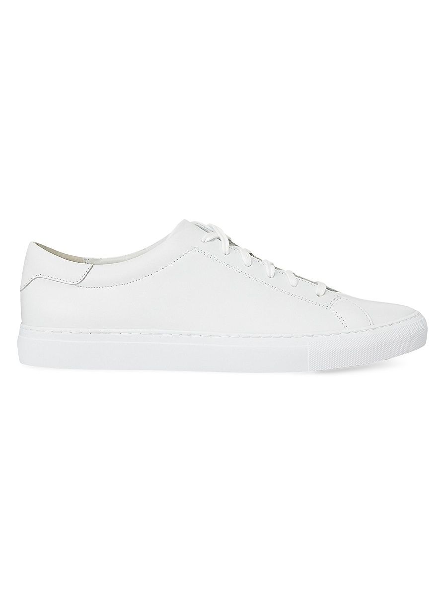 Men's Jermain II Leather Low-Top Sneakers - White - Size 8.5
