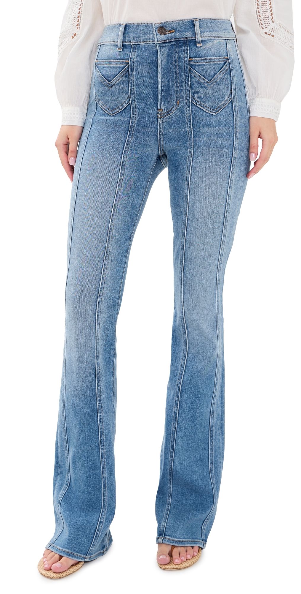 Veronica Beard Jean Beverly High Rise Skinny Flare Jeans Sneak Peek 28