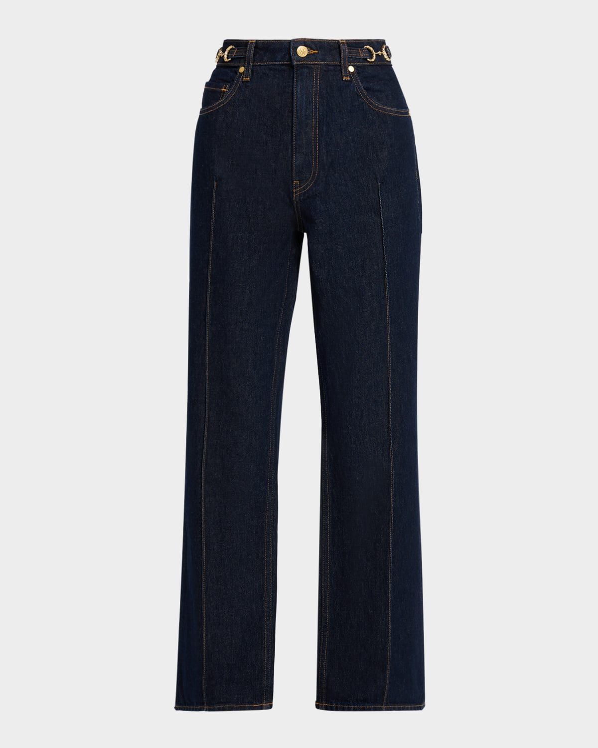 The Agatha Straight-Leg Pintuck Jeans