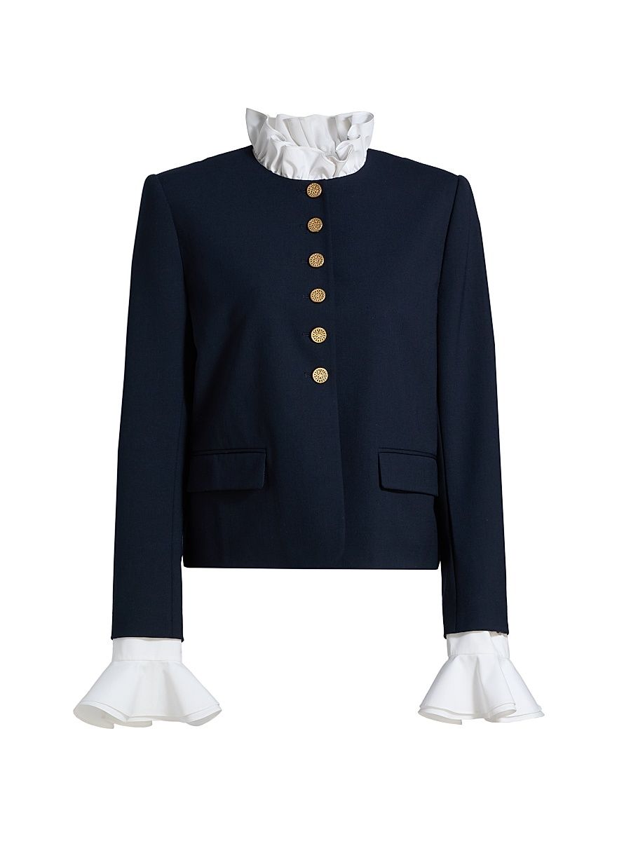 Women's Marcello Wool-Blend Jacket - Navy - Size XXL