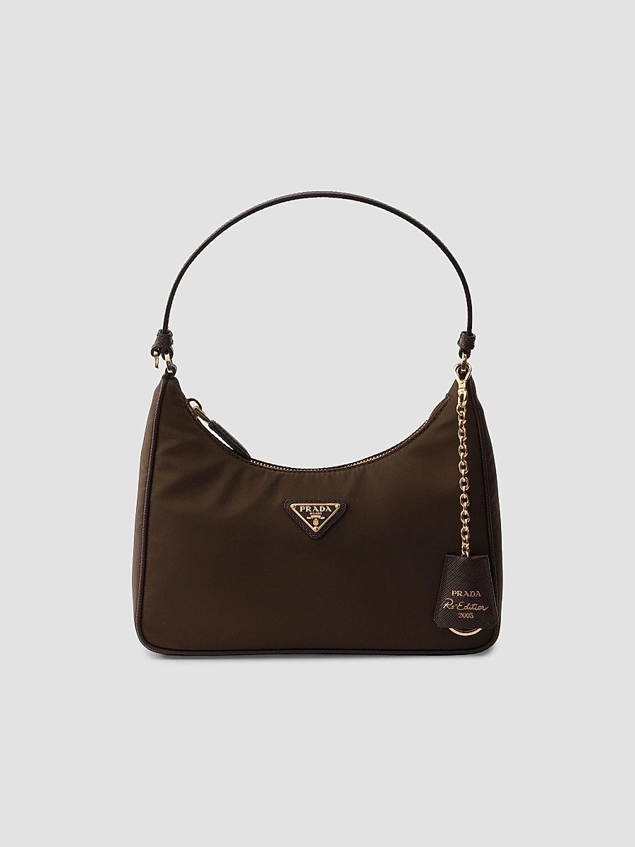 Prada Women's Re-Edition 2005 Nylon and Saffiano Mini Shoulder Bag - Brown
