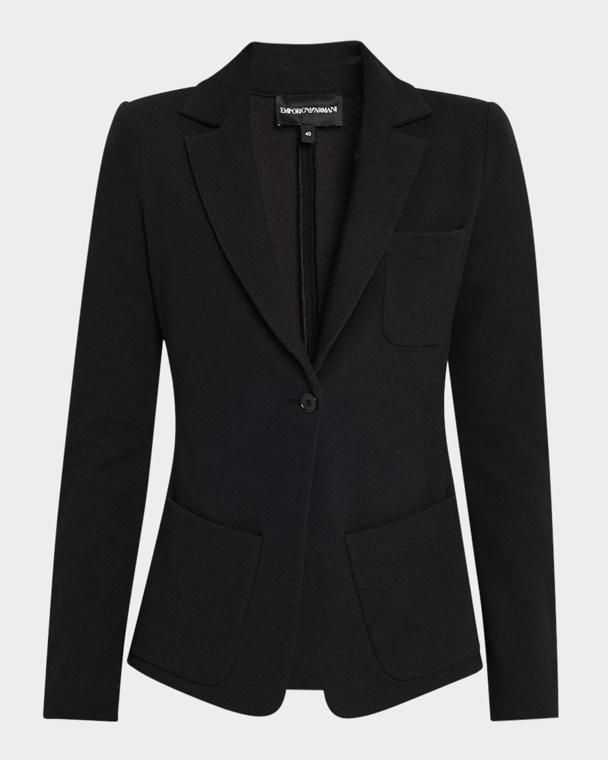 Single-Button Stretch Jersey Jacket