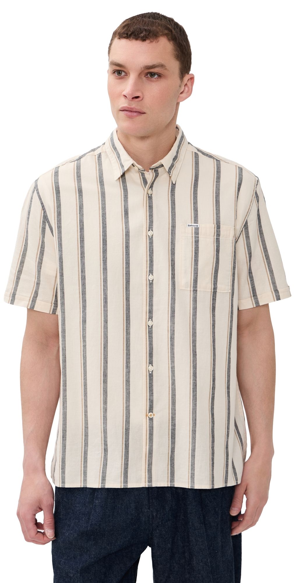 Barbour Barbour Barkend Striped Summer Shirt Whisper White XXL